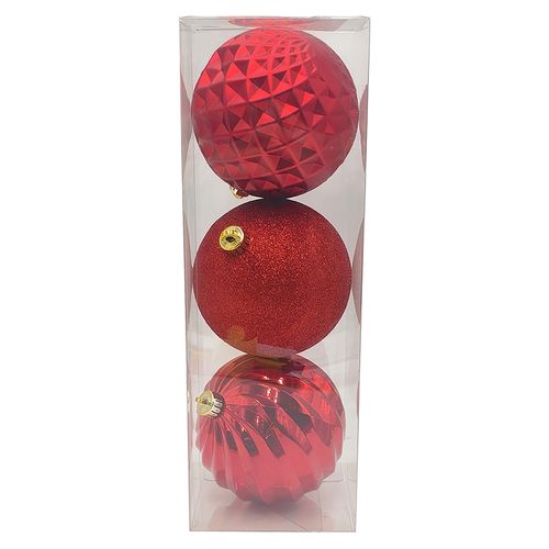 Esferas Holiday Time Rojas Decorativa - 15 cm