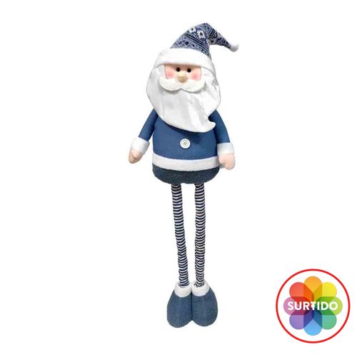 Figura Holiday Time De Tela Pata Larga Color Azul Diseño Surtido - 100 cm