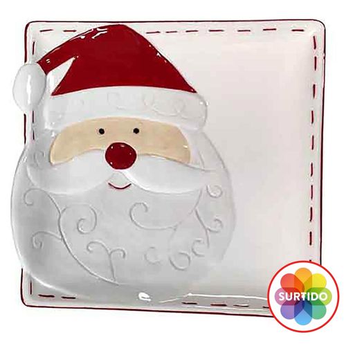 Boquitero Holiday Time navideño de cerámica de 4 divisiones