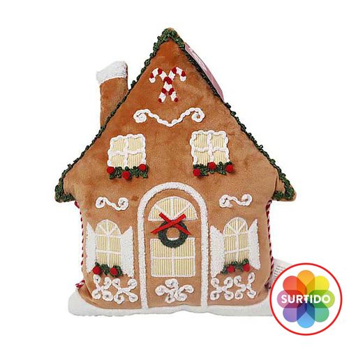 Cojin Holiday Time Casita Navidad - 33 cm