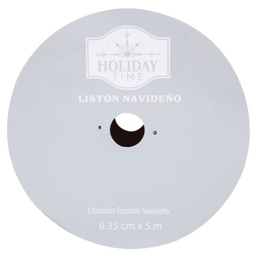 Listón Holiday Time Decorado - 6 cm x 5 m