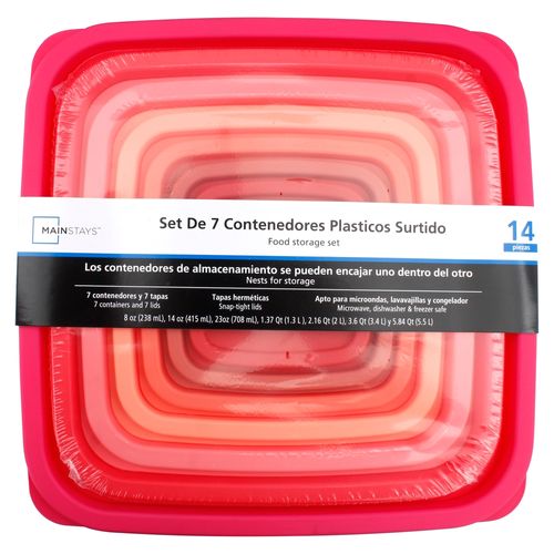 Set De 7 Contenedores Plasticos Surtido