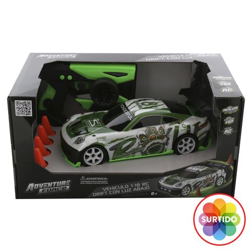 Juguete Adventure Force vehículo drift con luz abajo a radio control surtido