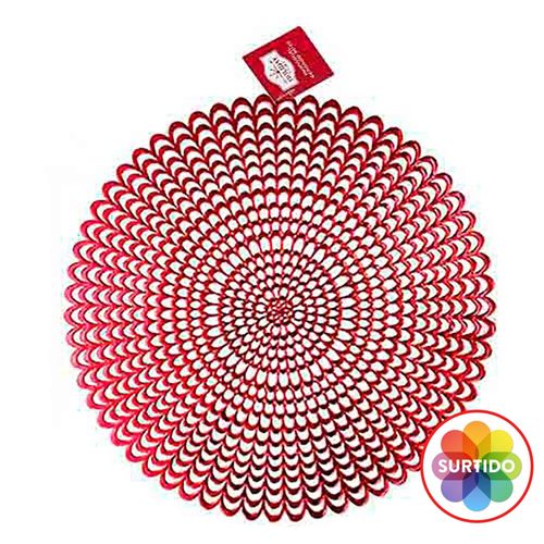 Individual Holiday Time redondo rojo navideño