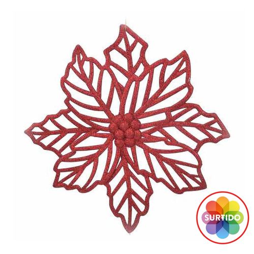 Adorno Holiday Time para árbol diseño flor navidad  -35 cm