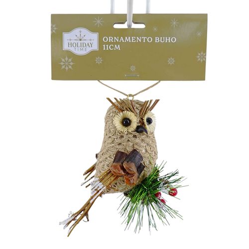 Adorno Holiday Time para árbol diseño buho - 13 cm