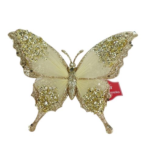 Clip Holiday Time mariposa dorada navideña