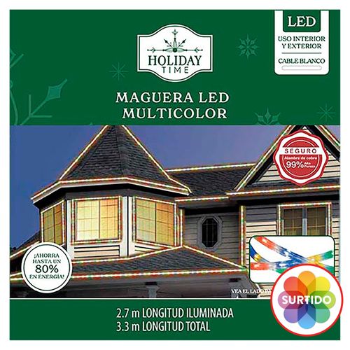 Luces Led Holiday Time manguera clara o multicolor - 2 m