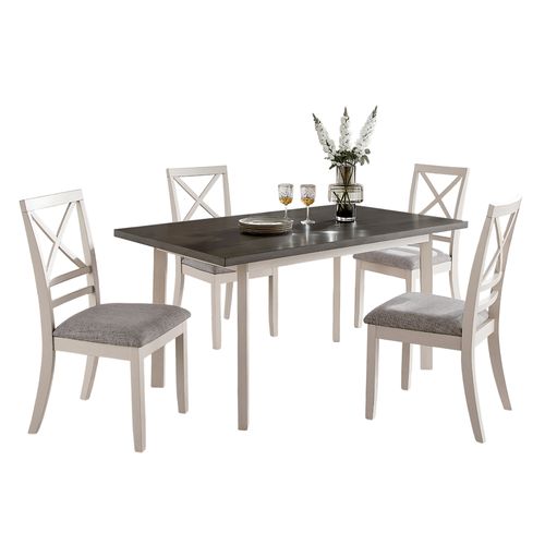Ht Set Comedor 4 P Blaco Gris