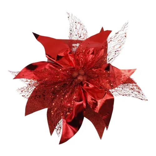 Adorno Holiday Time Flor Navidad Premium Clip - 30 x 30 cm