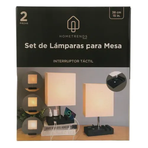 Ht Set 2 Lamparas Led Touc Puert Usb Y C