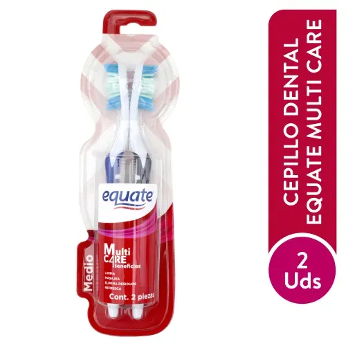 Cepillo de Dientes Equate Multi Care 4 beneficios 2 Pack