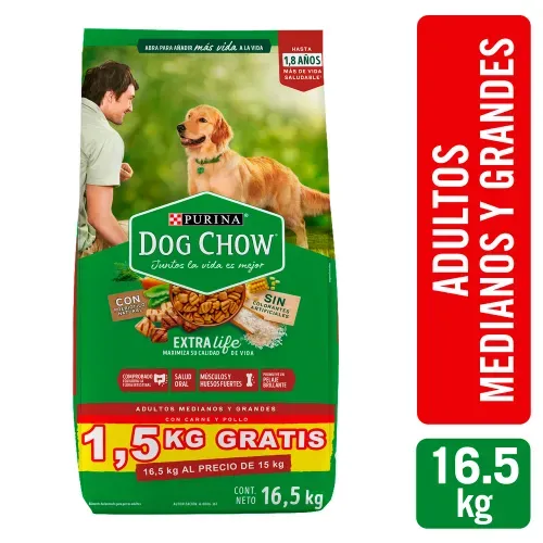 Comida para perro Purina Dog Chow Adulto medianos y grandes 16.5 kg