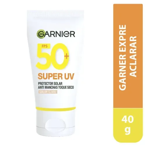Super UV Garnier Protector Solar Toque Seco tono Claro FPS50 - 40gr