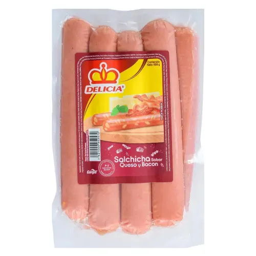 Salchicha Delicia Sabor Tocino con Queso - 608 g