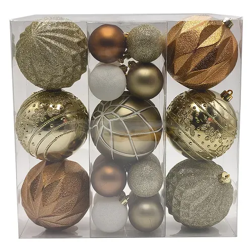 Esfera Holiday Time doradas y bronce - 23 Uds