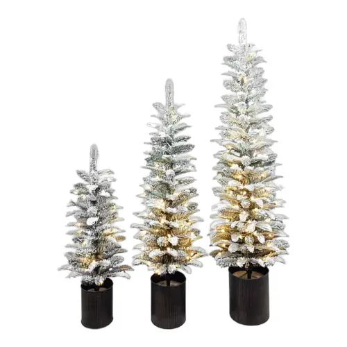 Set Holiday Time árboles iluminados - 3 Uds