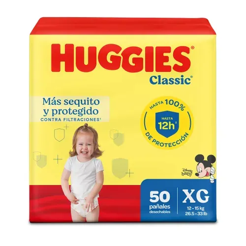 Pañales Huggies Classic Etapa 4/XG 50 Unidades
