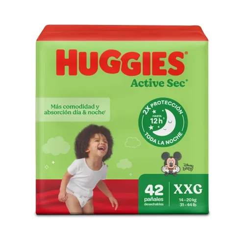 Pañales Huggies Active Sec Etapa 5XXG - 42 Unidades