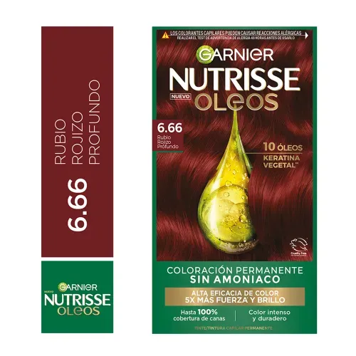 Tinte Oleo Nutrisse Rubio Rojiz Pro 6.66