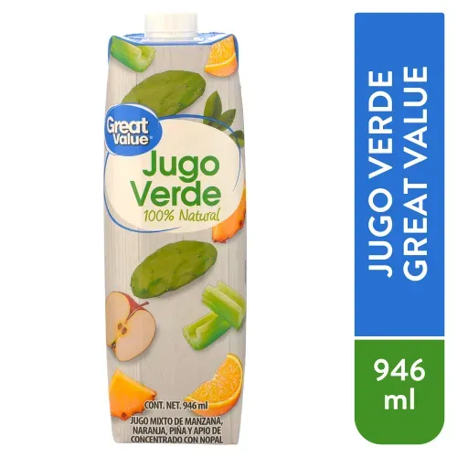 Jugo Great Value Verde Concentrado con Nopal - 946 ml
