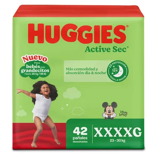 Pañales Huggies Active Sec Etapa 7/XXXXG - 42 Unidades