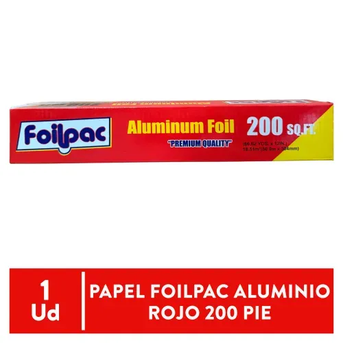 Papel Foilpac Aluminio Rojo 200 Pie 1 Ea
