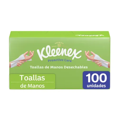 Toallas de Manos Desechables Kleenex - 100 Unidades