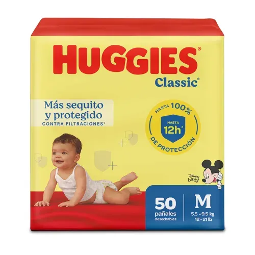 Pañales Huggies Classic Etapa 2/M - 50 Unidades