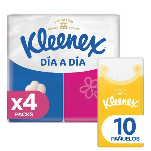 Pañuelos Faciales Kleenex Elegance - 4x10 Unidades