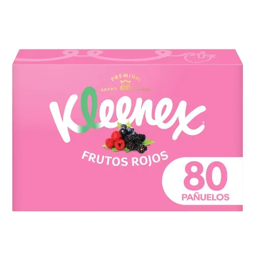 Pañuelos Faciales Kleenex Aromas Frutos Rojos - 80 Unidades