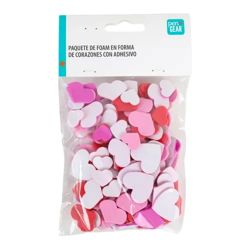 FOAM PEGATINAS SURT FORMAS CORAZON 100U