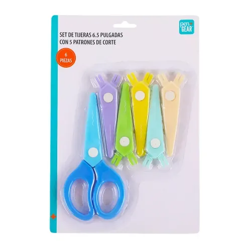 Kit tijeras Pen Gear, con 5 patrones de corte -6 pzas/ 6.5 pulgadas