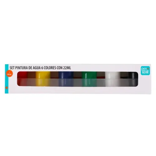 Pintura de agua Pen Gear, 6 colores  -6ml/7 pzas