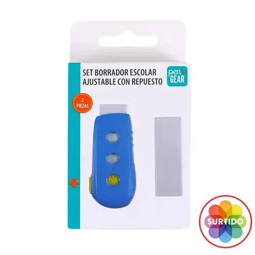 Set Pen+Gear de Borradores Escolares Ajustable Con Repuesto