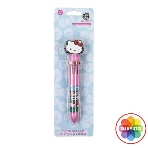 Bolígrafo Hello Kitty Retractil 10 colores Surtido