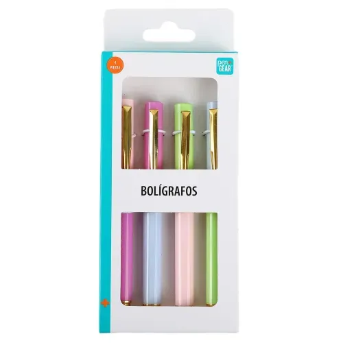 Bolígrafos Pen Gear tinta negra -4 pzas
