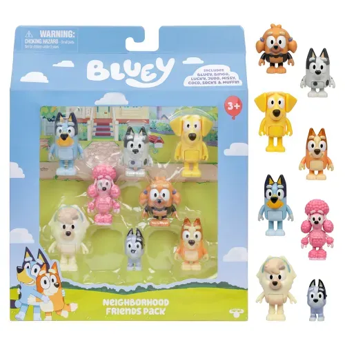 Figuras Bluey Amigos De Barrio Surtido - 8 Pzas
