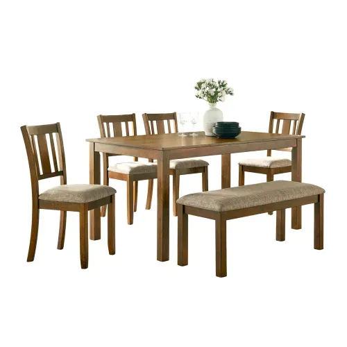 Ht Set Comedor Banca 6P Cafe