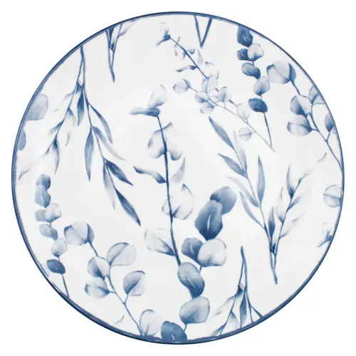 Ms Plato Plano Porcelana 10 5 Floral Azu