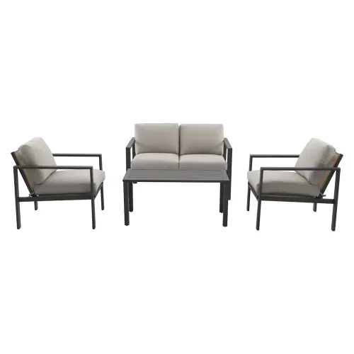 Ht Set Sala 4 Piezas Marron