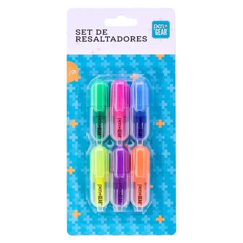 Mini Resaltadores Pen+Gear 6 piezas