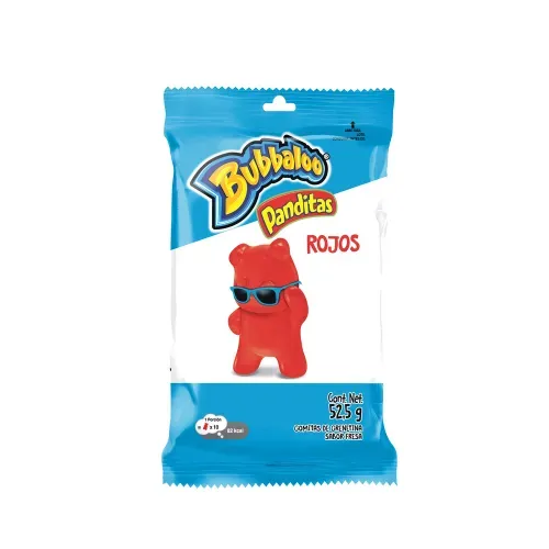 Gomita Bubbaloo Panditas Rojos 52.5gr