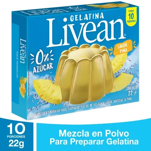 Gelatina Livean sabor Piña - 22 g