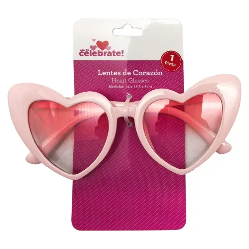 Lentes De Corazon Rosa