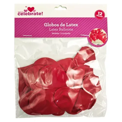 Globo Latex De Corazon 12 Pz