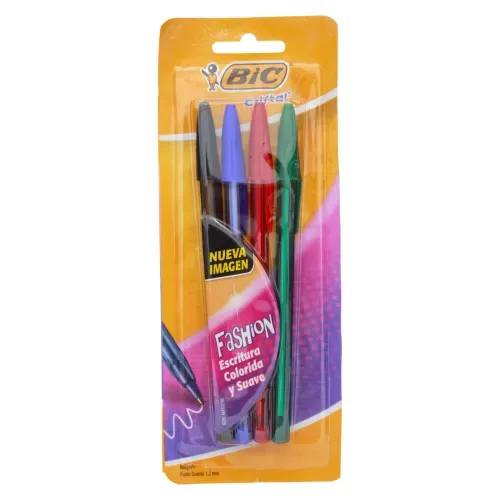 Boligrafo Bic Fash Ng Rj Az Bl 4e