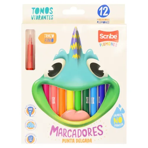 Plumon Scribe Unipunta Delgada Scribe 12 puntas