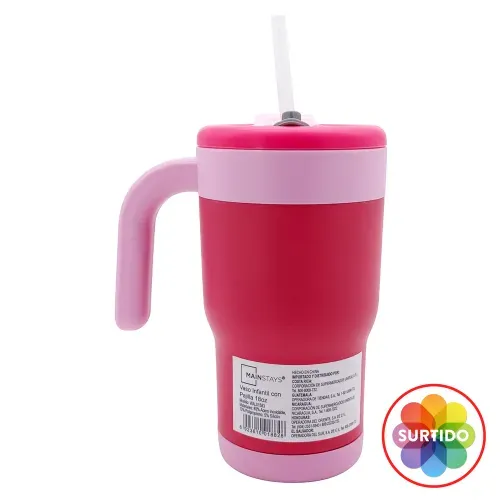 Ms Vaso Con Pajilla Infantil 18onz