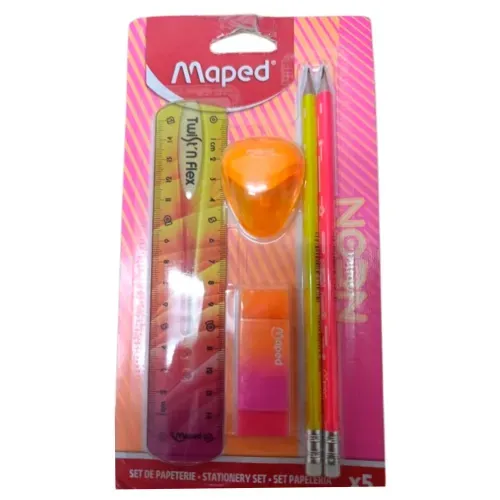 Set De Escritura Neon 5 Pza